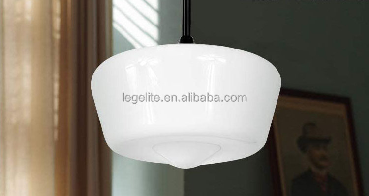 Farmhouse E27 Flush Mount Schoolhouse Light Fixture Large Opal White Glass Schoolhouse Led Ceiling Light