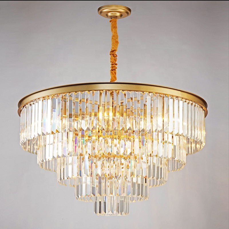 Modern Crystal Chandelier Luxury Contemporary Raindrop Chandelier Lighting Adjustable Hanging Pendant Ceiling Light