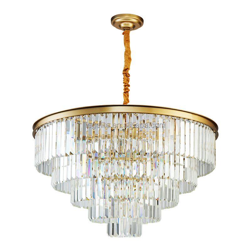 Modern Crystal Chandelier Luxury Contemporary Raindrop Chandelier Lighting Adjustable Hanging Pendant Ceiling Light