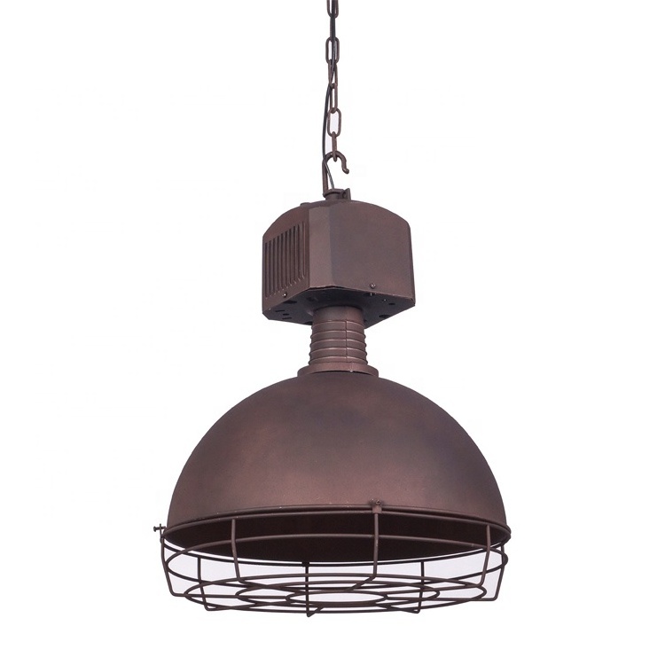 Farmhouse Industrial Vintage Barn Ceiling Light Metal Caged Fixture Hanging Lamp Nautical Pendant Light