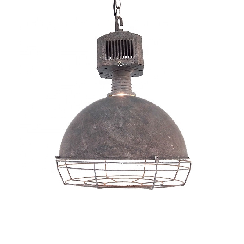 Farmhouse Industrial Vintage Barn Ceiling Light Metal Caged Fixture Hanging Lamp Nautical Pendant Light