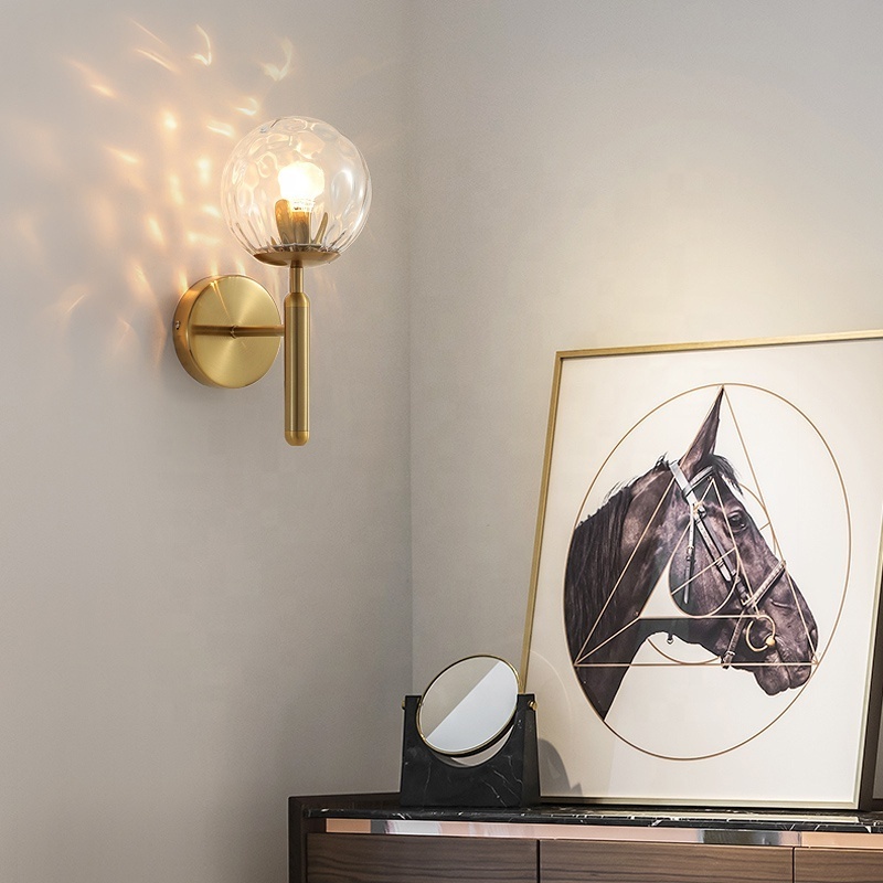 Nordic Wandlamp Lighting Bathroom Mirror Stair Light Modern Wall Lamp Ball LED Wall Sconce Lights Fixtures Beside Bedroom Glass