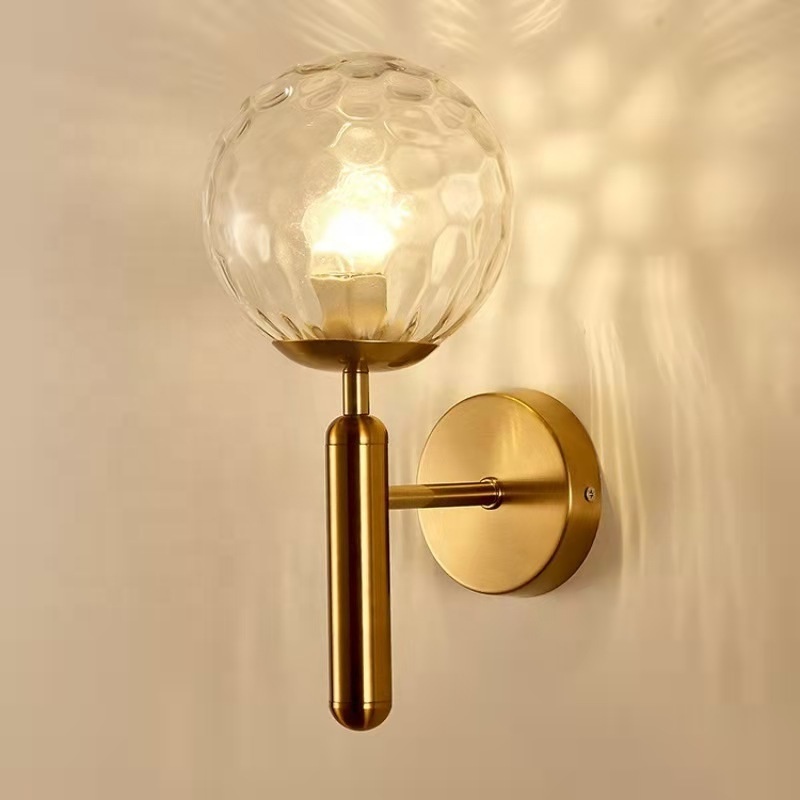 Nordic Wandlamp Lighting Bathroom Mirror Stair Light Modern Wall Lamp Ball LED Wall Sconce Lights Fixtures Beside Bedroom Glass