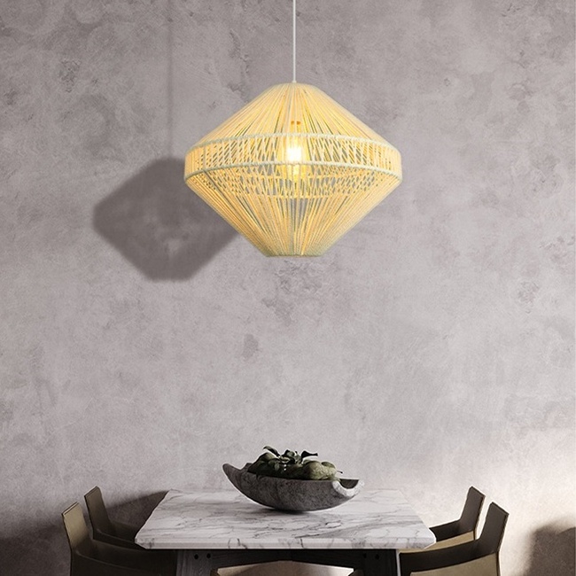 Bohemian Modern Woven Pendant Light Lamp Rattan Lampshade Ceiling Chandelier Light Fixture Rattan Pendant Light Rattan Lamp