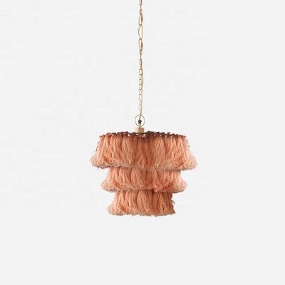 Modern 30cm 3 Tier Tassel Chandelier Fringe Pendant Lights Boho Macrame Lamp Shade Hanging Lamp Hand Weaving Rope Ceiling Light