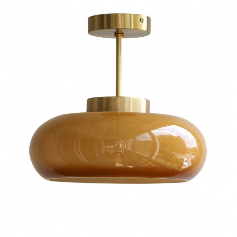 Modern Midcentury Flush Mount Orange Glass pendant lamp pendant light for Bedroom Living Dining Room Kitchen Island