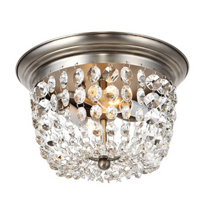 Modern Flush Mount Round Crystal Chandelier Ceiling Light for Living Room Bedroom Hallway Closet Entryway Stairs