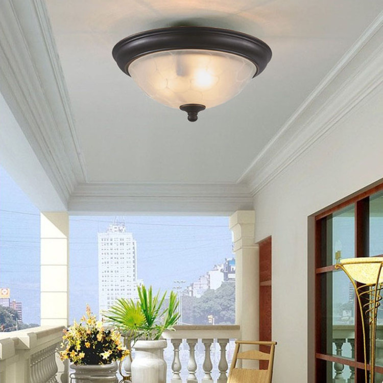 Traditional White Cloudy 3 Light Flush Mount Antique Amber Ice Glass Shade Oil Rubbed Bronze Dome Ceiling Light