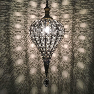 Oval Shade 1 Light Turkish Moroccan Pendant Lamp Ceiling Pendant Light for Bedroom