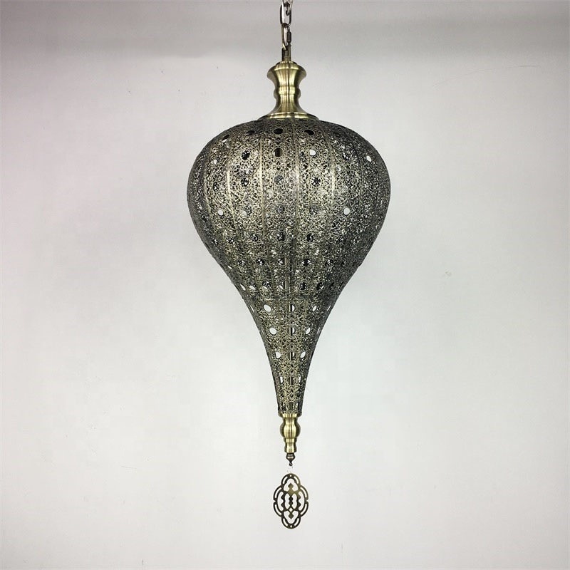 Oval Shade 1 Light Turkish Moroccan Pendant Lamp Ceiling Pendant Light for Bedroom