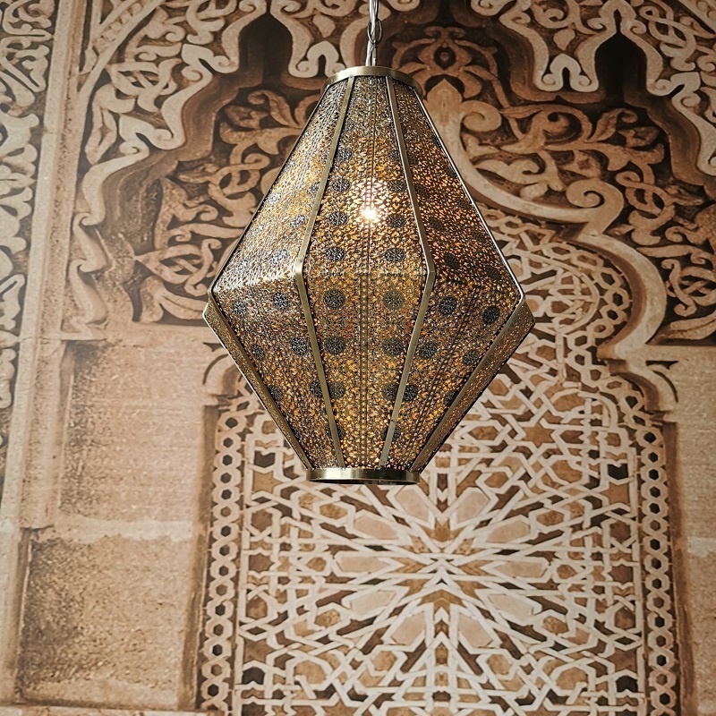 Antique Brass Moroccan Ceiling Light Pendant Lamp Muslim Arabic Moroccan Hanging Chandelier Moroccan Pendant Light