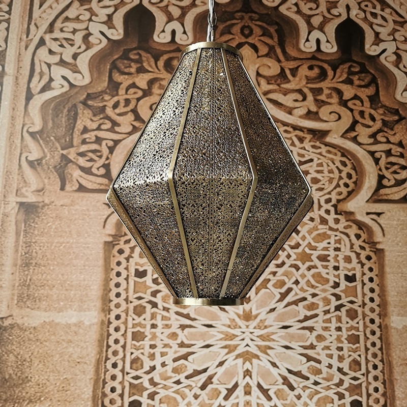 Antique Brass Moroccan Ceiling Light Pendant Lamp Muslim Arabic Moroccan Hanging Chandelier Moroccan Pendant Light