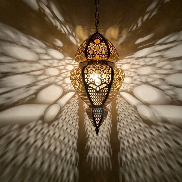 Golden Home Indoor Deco Dubai Hanging Ceiling Lamp Arabic Lamp Lighting Moroccan Lamp Chandelier Pendant Lights