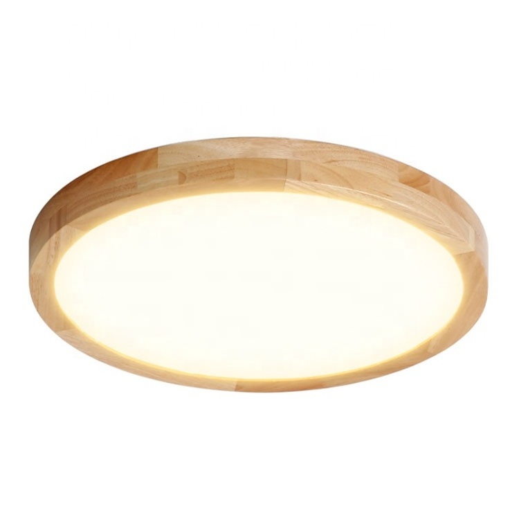 Ceiling Light Fittings LED Ceiling Lights Lampshade Wood Semi Flush Wooden Modern Japan Natural 18W PVC Minimalist OEM 80 1500