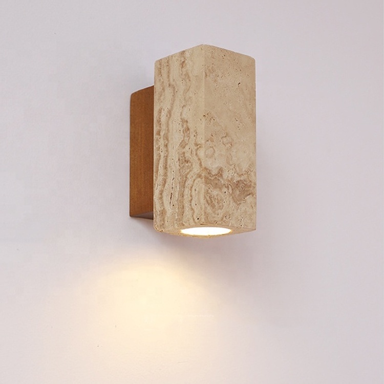 Modern Natural Travertine Wall Sconce LED E27 Indoor Outdoor IP44 Waterproof Wabi sabi Style Wall Lights Outdoor Wall Lamp