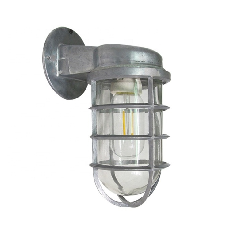 Metallic Finish Clear Glass Vapor Proof Vandal Proof Outdoor Fixture