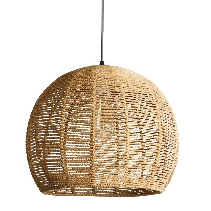 Small Bamboo Lamp FSC Woven Rattan Ball Shape Light Shade Lighting Fixture Rattan Lamps Lanterns Rattan Pendent Light