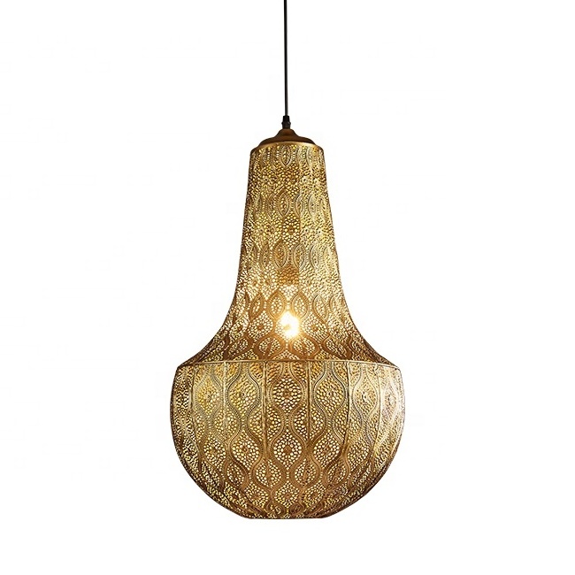 Large Arabia Hollow Carved Flame Led Pendant Light Marocain Lanterne Maroc China Lampara Boho Oriental Lamps Arabic Chandelier