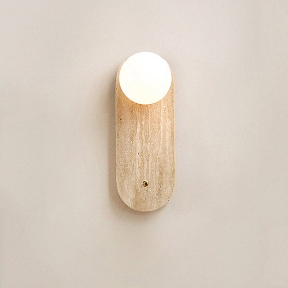 Natural Stone Travertine Minimalist Stone Wall Light Bedroom Wall Lamp With Switch