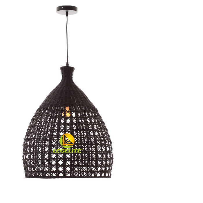 Modern Rattan Pendant Light Vintage Wicker Lamp Rattan Light Fixture Flush Mount Rattan Chandelier Dining Room