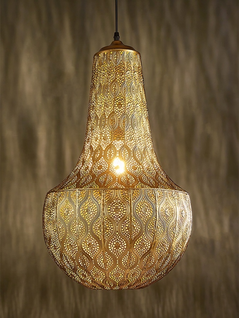 Large Arabia Hollow Carved Flame Led Pendant Light Marocain Lanterne Maroc China Lampara Boho Oriental Lamps Arabic Chandelier