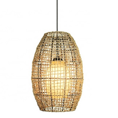 Italian Ceiling Bamboo Lamp Rattan Lamp Morocco Handmade Wicker Hanging Lamps Rattan Shade Chandelier Lighting Pendant Light