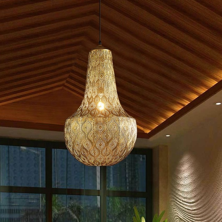 Large Arabia Hollow Carved Flame Led Pendant Light Marocain Lanterne Maroc China Lampara Boho Oriental Lamps Arabic Chandelier