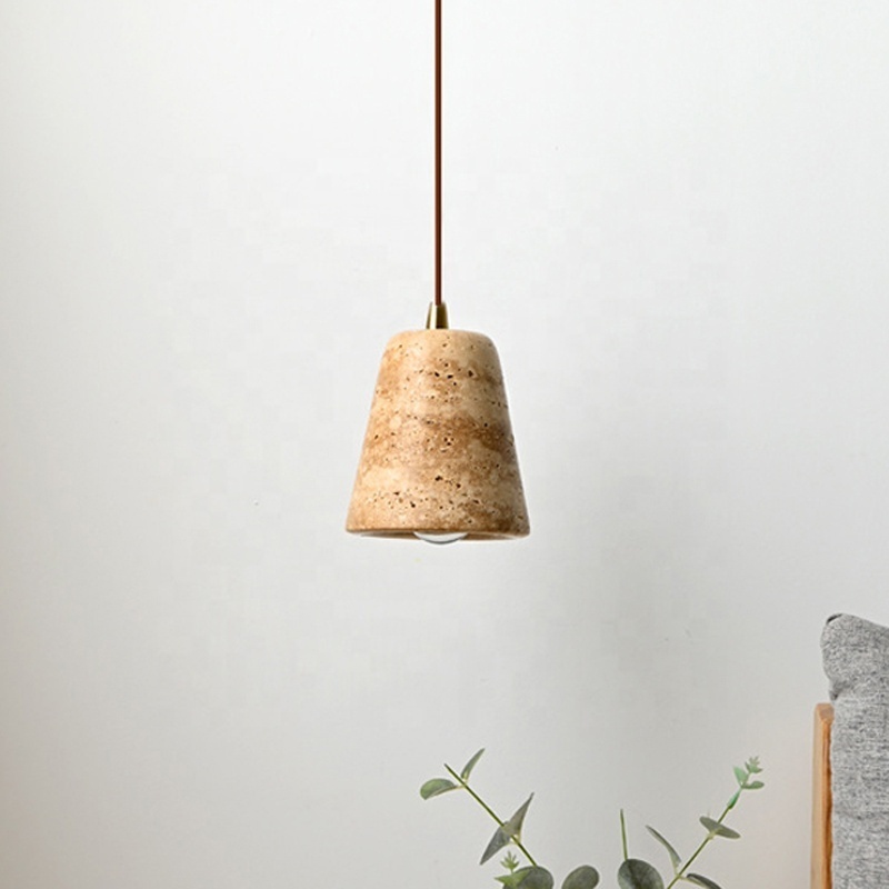 Small Simple Modern Decor Wabi Sabi Lampe Travertin Ceiling Lamp Lampadaire Travertin Natural Travertine Stone Lamp Chandelier