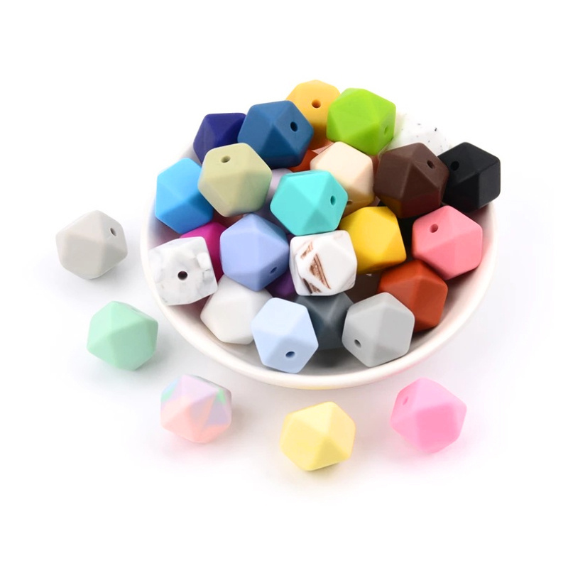 Legenday Custom Wholesale Geometry Shape Soft Chew Baby Teether Beads Teething Silicone Beads Food Grade Silicone 5g Soft Toy