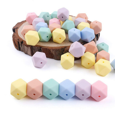 Legenday Custom Wholesale Geometry Shape Soft Chew Baby Teether Beads Teething Silicone Beads Food Grade Silicone 5g Soft Toy