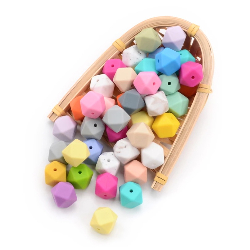 Legenday Custom Wholesale Geometry Shape Soft Chew Baby Teether Beads Teething Silicone Beads Food Grade Silicone 5g Soft Toy