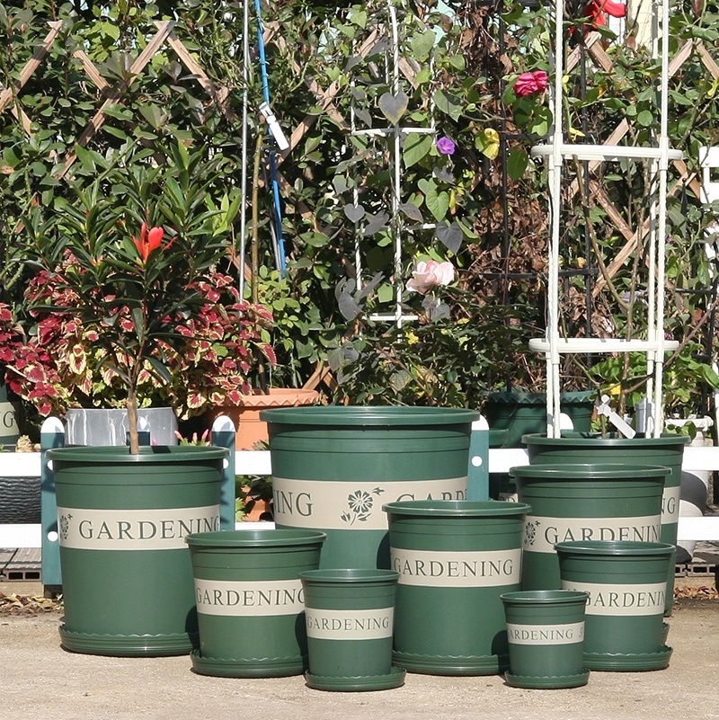 wholesale 0.5 1 1.5 2 3 5 6 7 10 15 20 25 gallon round black green nursery pot for greenhouse seedling with logo print