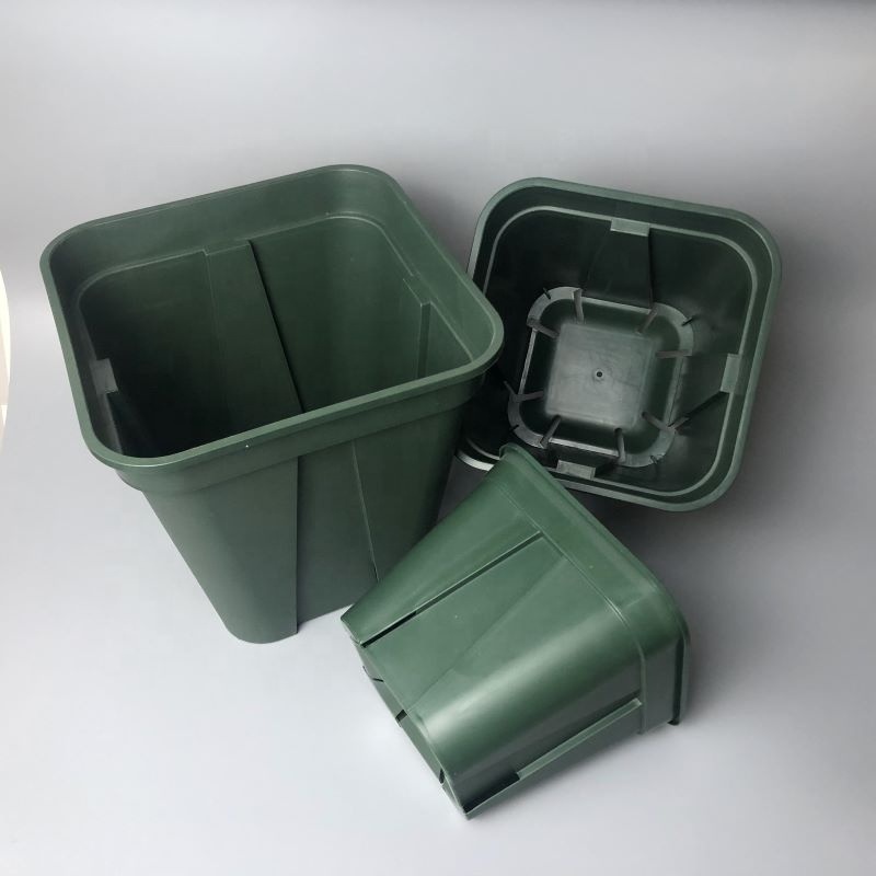 8.26 inches 21*21*21cm square gallon pot factory directly hot sale square nursery pot