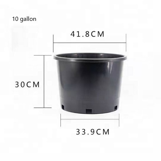 black 10 15 20 25 gallon pot factory directly wholesale black nursery pot