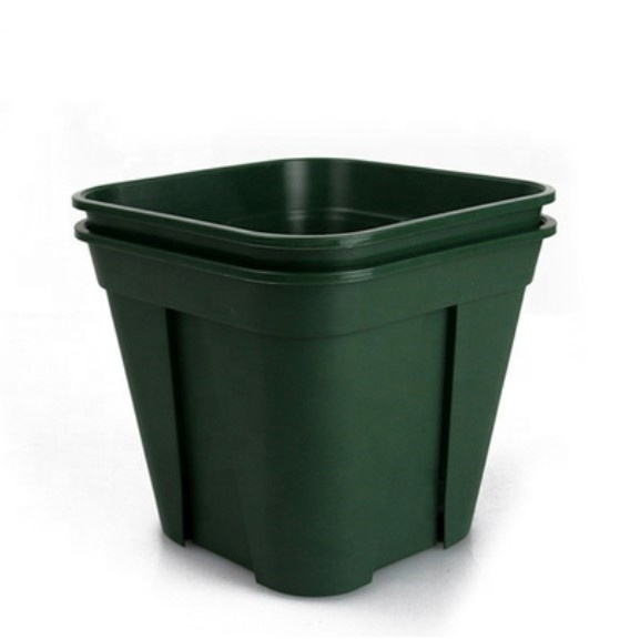 8.26 inches 21*21*21cm square gallon pot factory directly hot sale square nursery pot