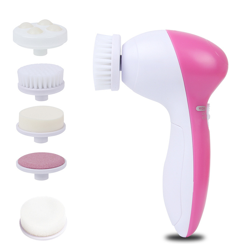 home use 5 in 1 face washer silicone facial cleansing massage brush face beauty machine