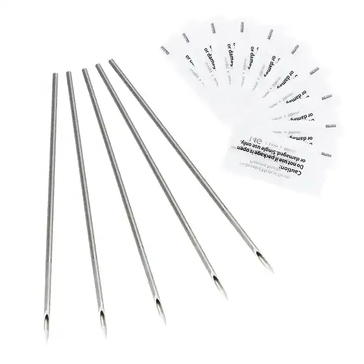 Disposable Sterile Body Piercing Needles Tattoo Needle Piercing Ring Kit Surgical Steel Tool Tattoo Piercing Needle