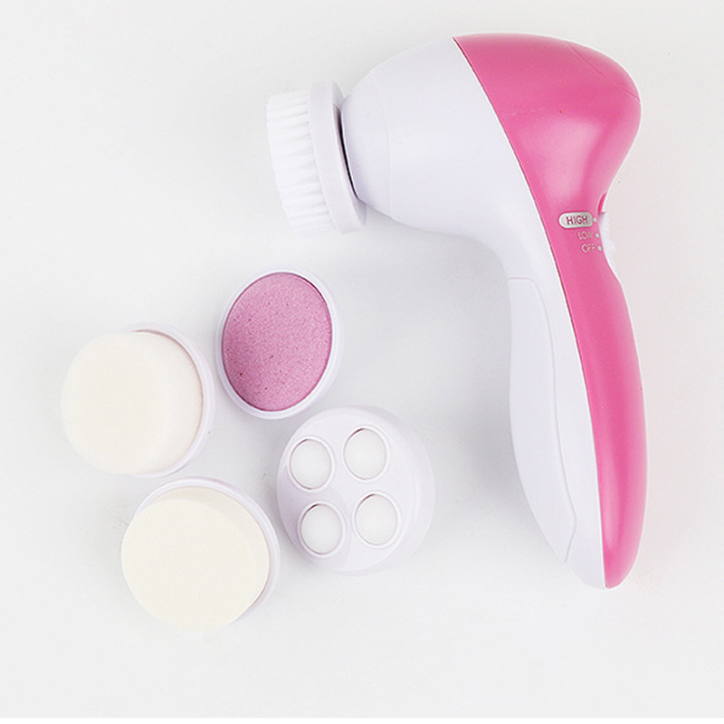 home use 5 in 1 face washer silicone facial cleansing massage brush face beauty machine