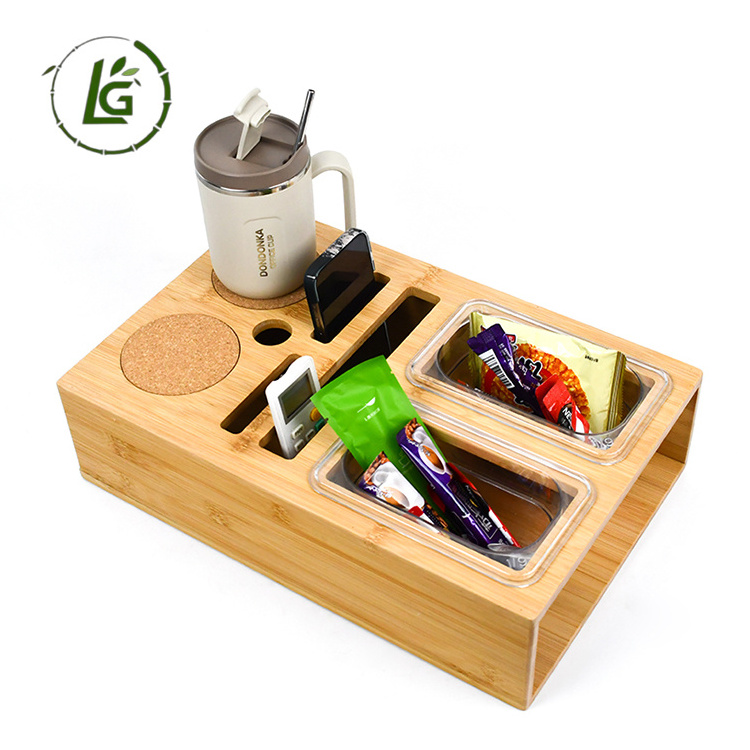 Legend New Arrival couch organizer buddy coaster caddy couchbar bamboo couch cup holder tray