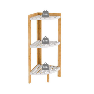 Legend Etagere Rangement Shower Caddy  Bathroom Shelf Organizer Wood Storage Racks Shelving Units 3 Tiers Bamboo Bathroom Shelf