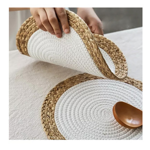 Home Decoration Round Cotton Rope Woven Mat Table Mat Heat Resistant Seagrass Fringe Placemats For Dining Table Luxury