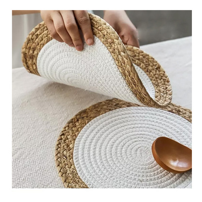 Home Decoration Round Cotton Rope Woven Mat Table Mat Heat Resistant Seagrass Fringe Placemats For Dining Table Luxury