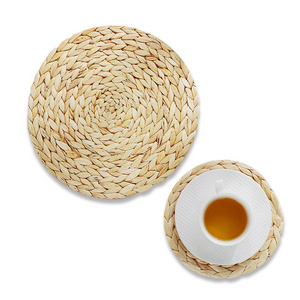 Luxury round Woven Individual Manteles Wicker Seagrass Placemats for Dining Table Plastic Kitchen Table Mat-for Weddings