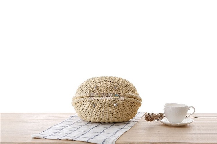 Wholesale Cute Summer Straw Woven Beach Bag for Women Colorful Rattan Storage Basket handbag straw beach bag,straw bag