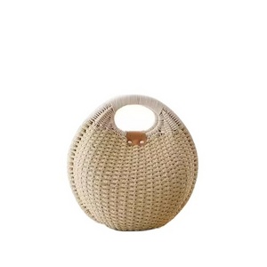 Wholesale Cute Summer Straw Woven Beach Bag for Women Colorful Rattan Storage Basket handbag straw beach bag,straw bag