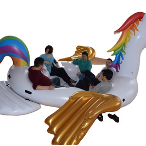 Inflatable giant unicorn boat for 6 person water fun Inflatable giant unicorn island floating for 6 person