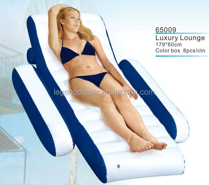 PVC inflatable luxury lounge,water float lounge for adults,luxury beach lounge float for adult