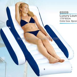 PVC inflatable luxury lounge,water float lounge for adults,luxury beach lounge float for adult