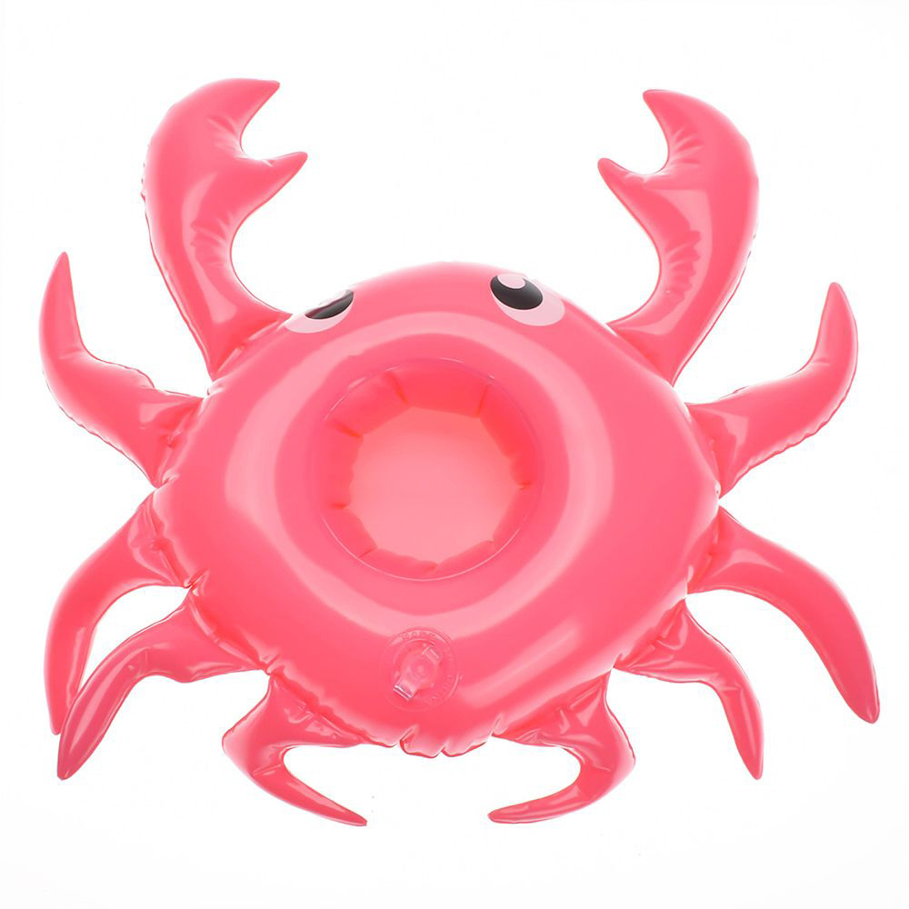 Floating Hot Fashion Custom PVC floating Inflatable Crab New Drink Rafts Float Cup Holder for pool party