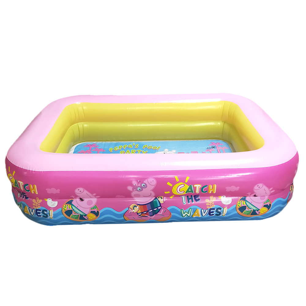 PVC inflatable cartoon pattern printing 2-ring multicolor rectangular swimming pool